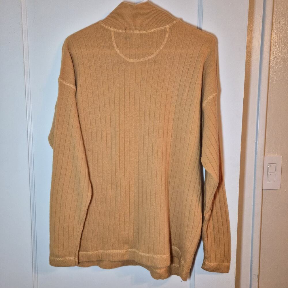 The Limited Italy Wool Blend Ribbed Mock Neck Sweater Camel Tan‎ Size Med - Picture 2 of 8